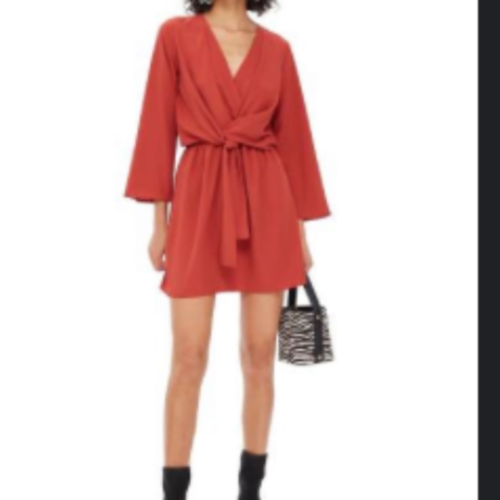Topshop
Tiffany Knot Minidress size 8 rust color